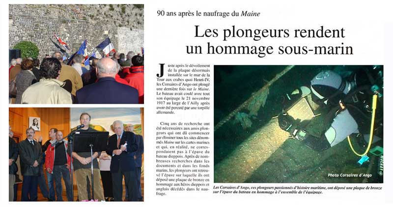 Article de presse : les plongeurs rendent un hommage sous-marin